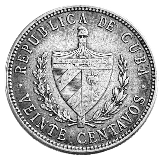 .144 ozt 1949 Cuba Silver 25 Centavos