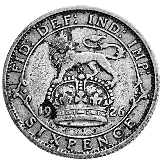 .043 ozt 1926 British Sixpence Silver Coin