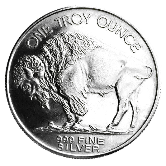 1 ozt Buffalo Indian 999 Bullion Silver Round