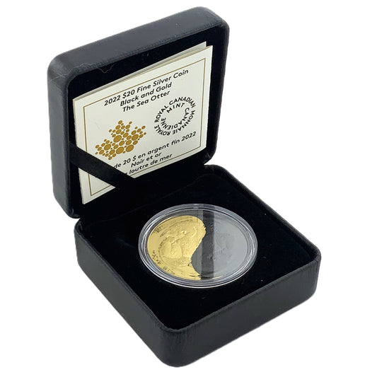 1 ozt Yin Yang Black Gold Sea Otter 9999 Silver $20
