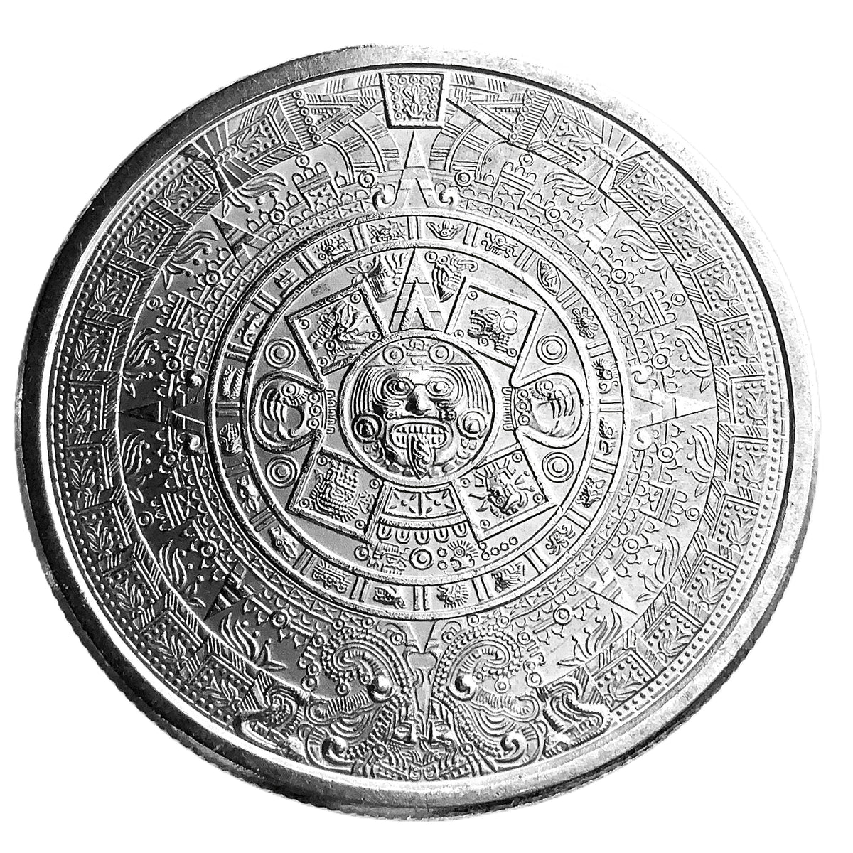 1 ozt GSM Aztec Mayan Calendar 999 Silver Round
