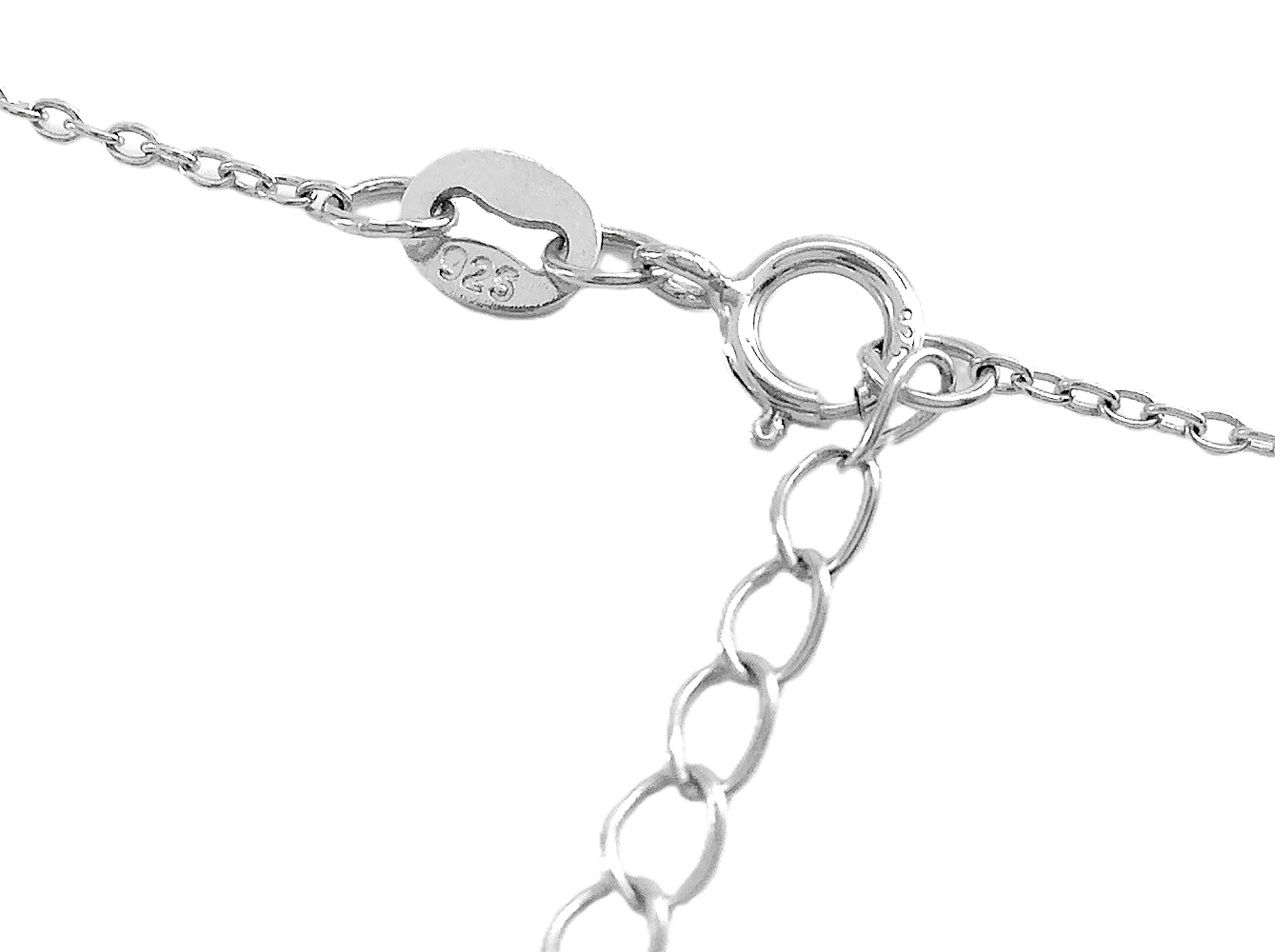Women Vintage Ladies Marked Sterling Silver Cable Link Chain Round Blue Stone 18in 2.6g J078