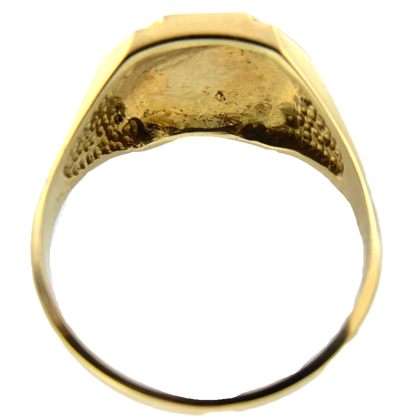 10K Yellow Gold Men's Ring Octogen Signet Ring Size 11.25 AU237