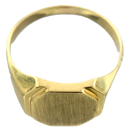10K Yellow Gold Men's Ring Octogen Signet Ring Size 11.25 AU237