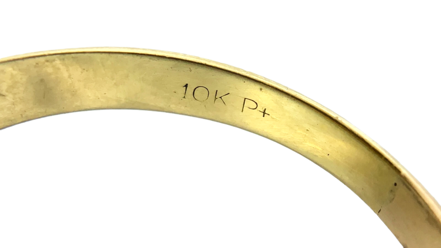 10K Yellow Gold Men's Ring Octogen Signet Ring Size 11.25 AU237