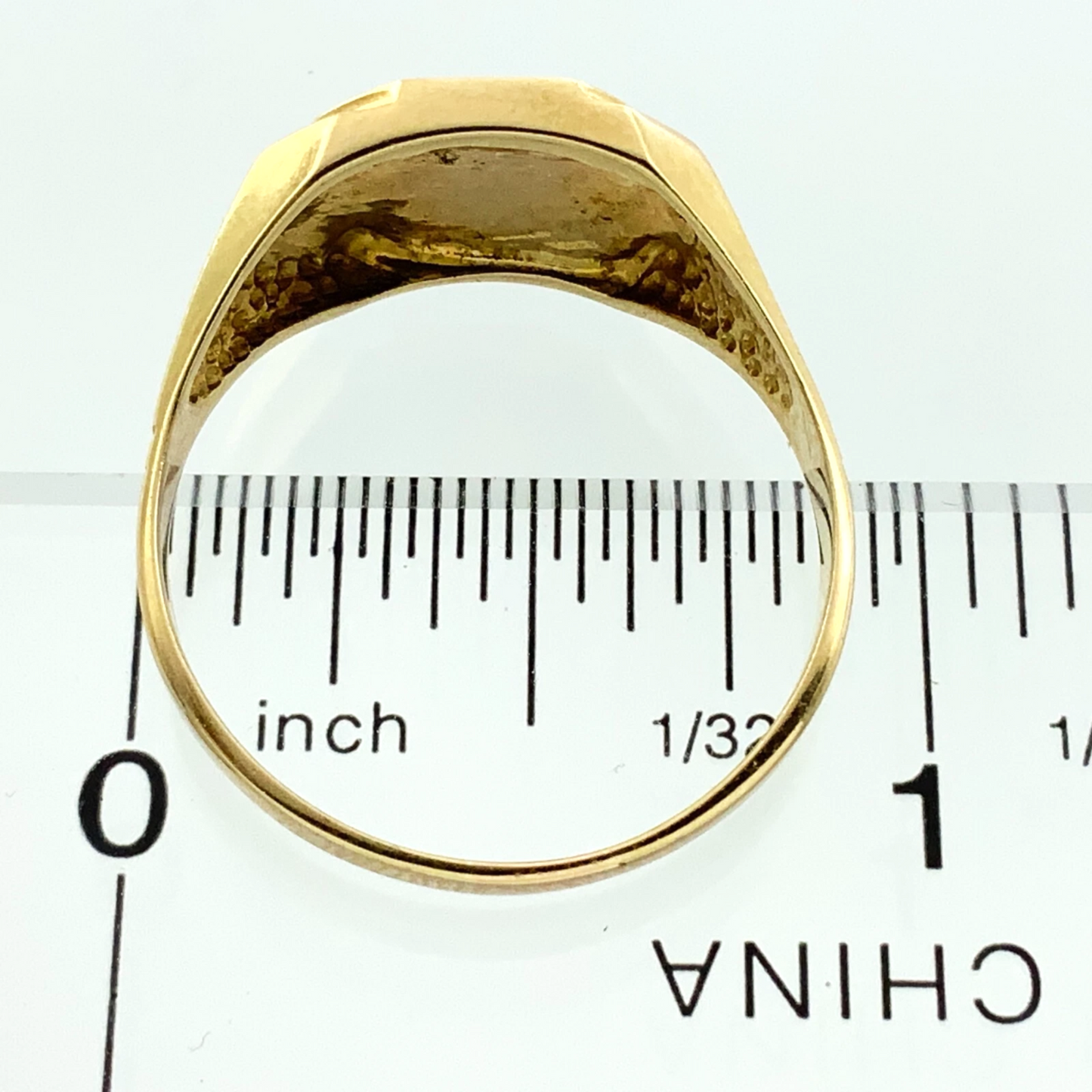 10K Yellow Gold Men's Ring Octogen Signet Ring Size 11.25 AU237