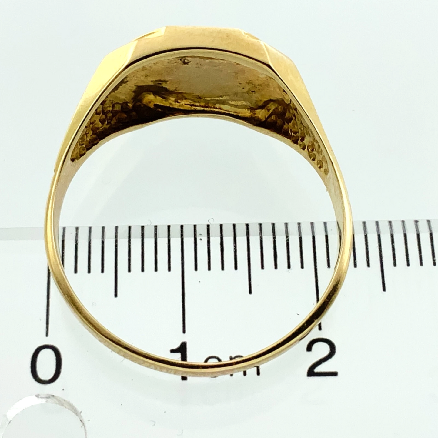 10K Yellow Gold Men's Ring Octogen Signet Ring Size 11.25 AU237