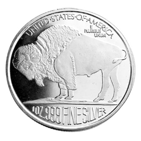 1 ozt Silvertowne Buffalo 999 Silver Round