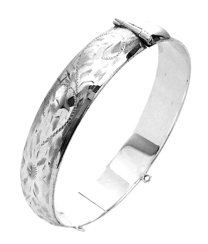 Womens Vintage Sterling Silver Forstner Bangle Bracelet 8 in 21.4g H274