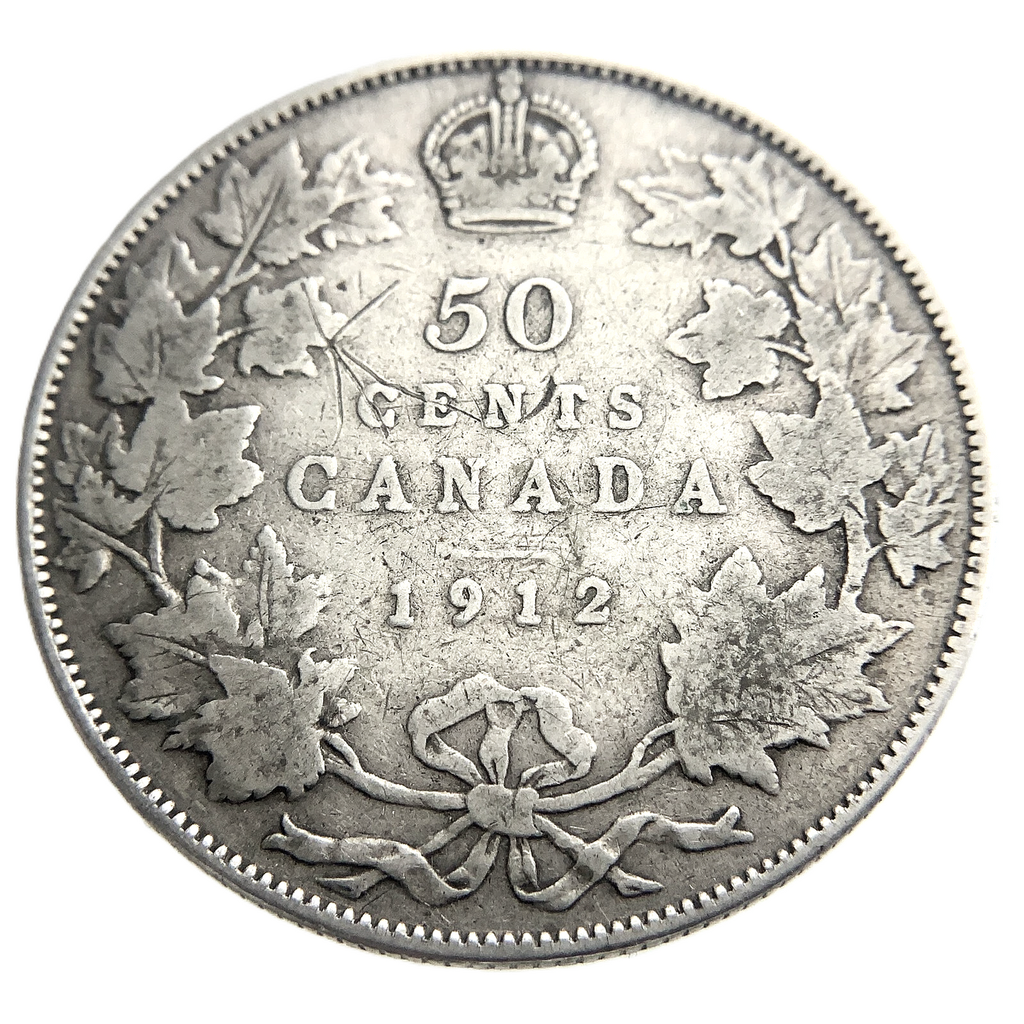 .346 ozt 1912 Canada Half Dollar Silver 50¢