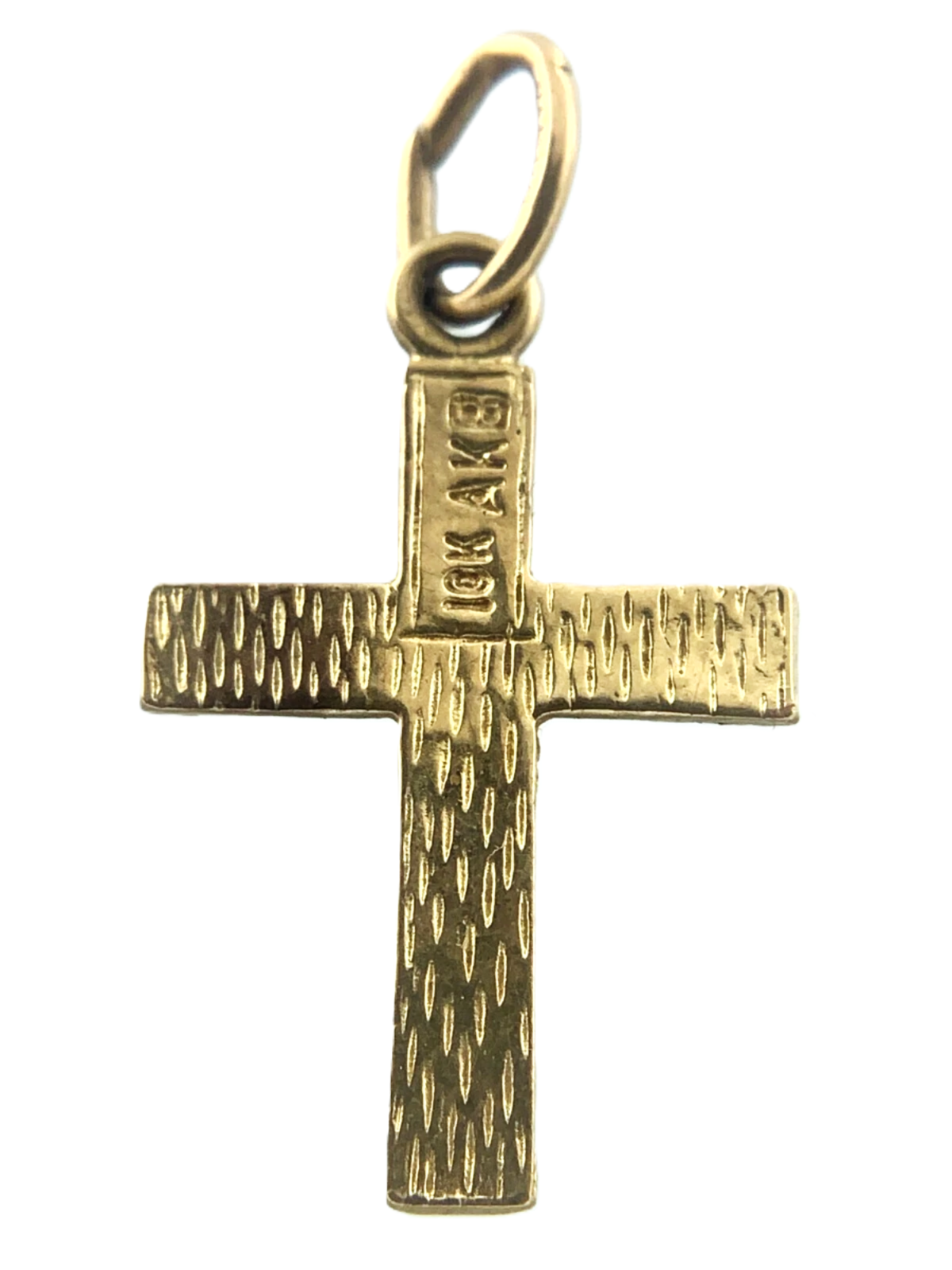 Beautiful Gold Cross Pendant 10K Gold Delicate Christian Religious Charm AU001