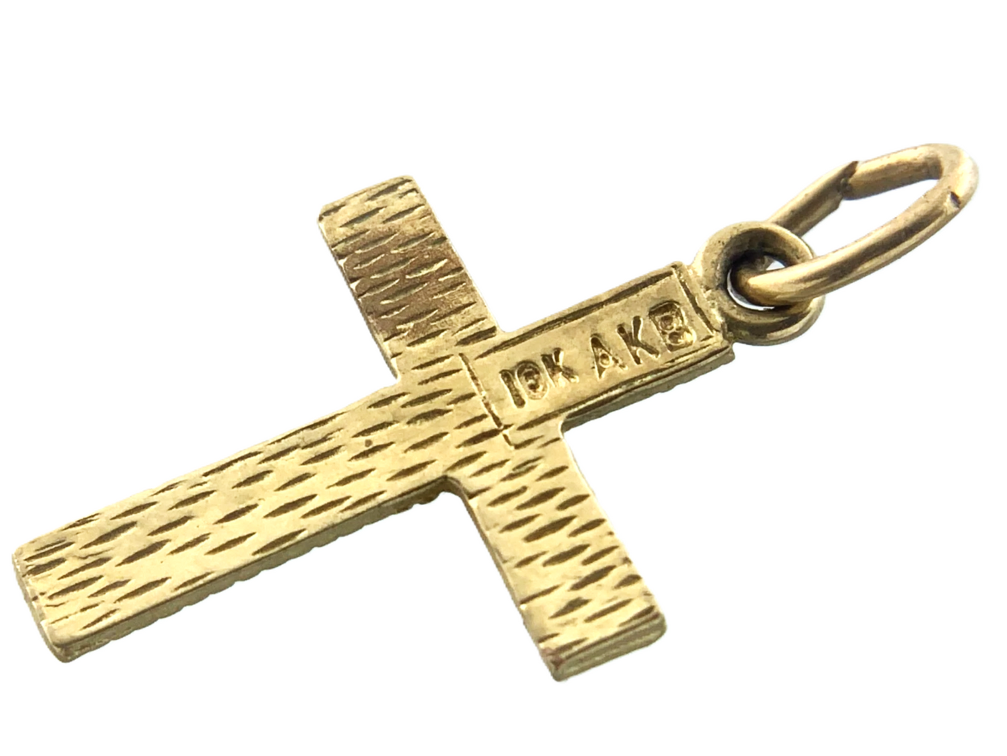 Beautiful Gold Cross Pendant 10K Gold Delicate Christian Religious Charm AU001