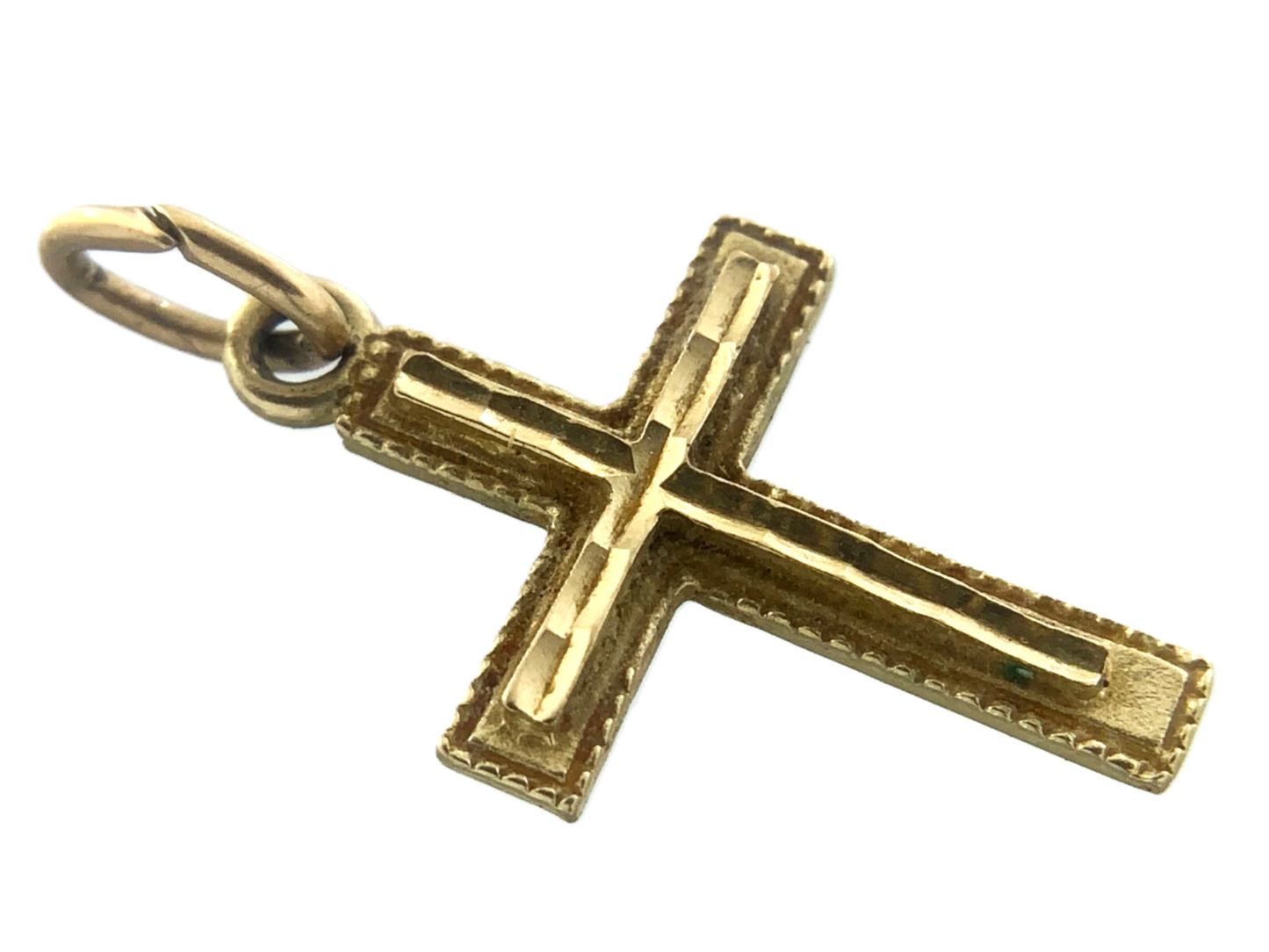 Beautiful Gold Cross Pendant 10K Gold Delicate Christian Religious Charm AU001