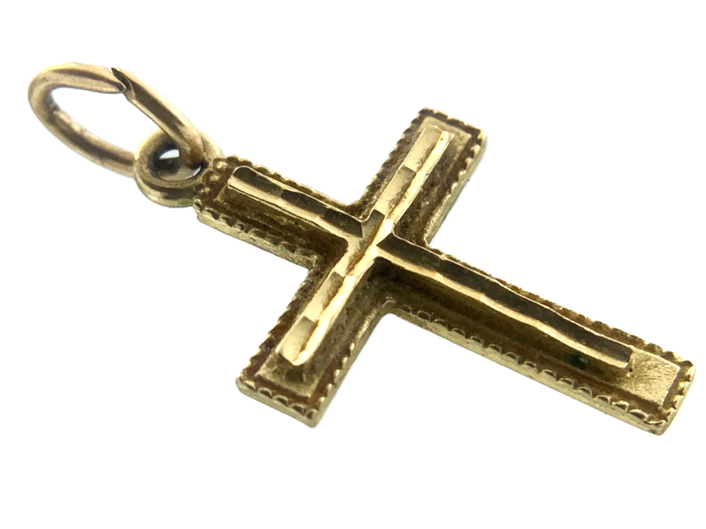 Beautiful Gold Cross Pendant 10K Gold Delicate Christian Religious Charm AU001
