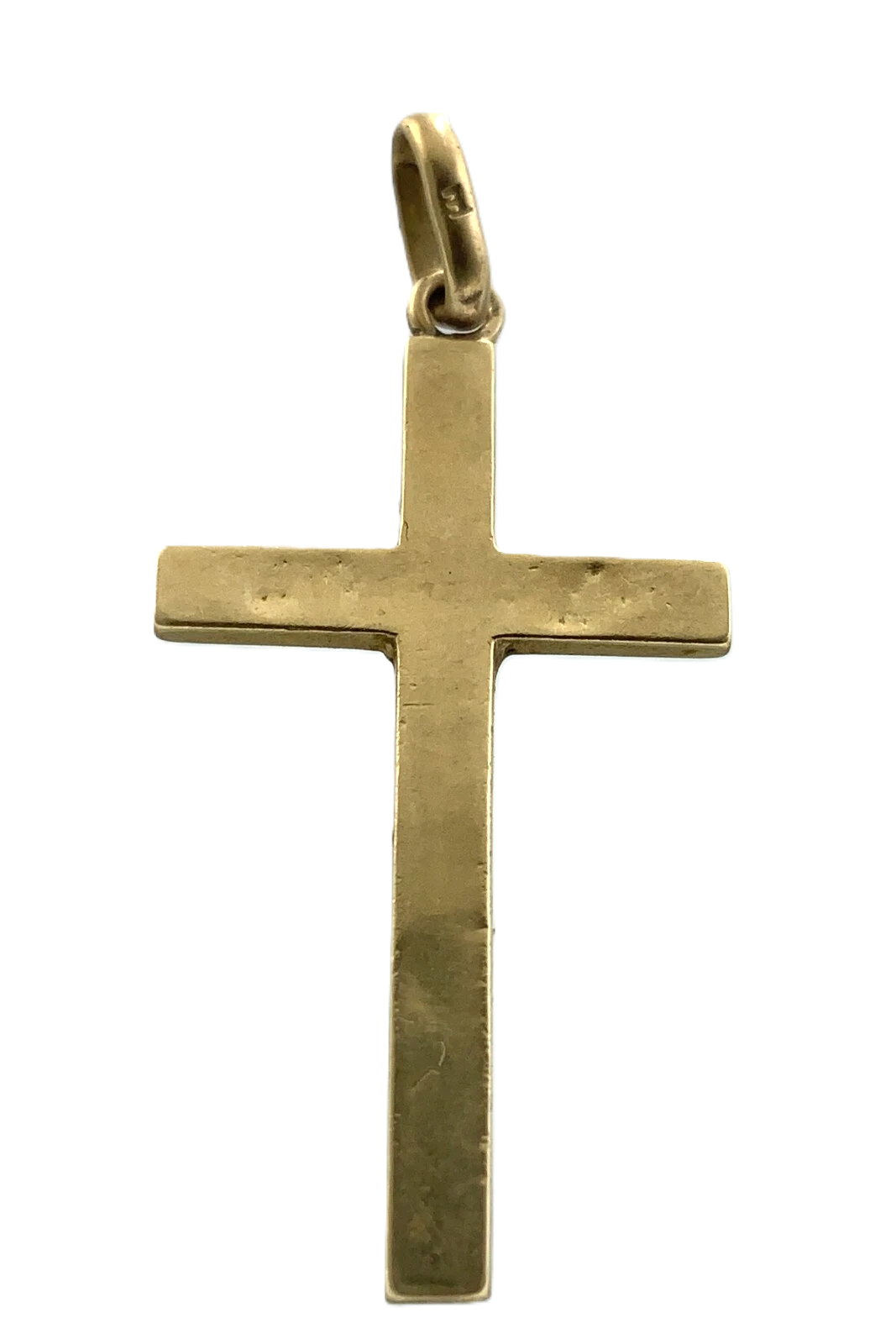 Lovely Cross Pendant 10K Gold Delicate Religious Charm AU004