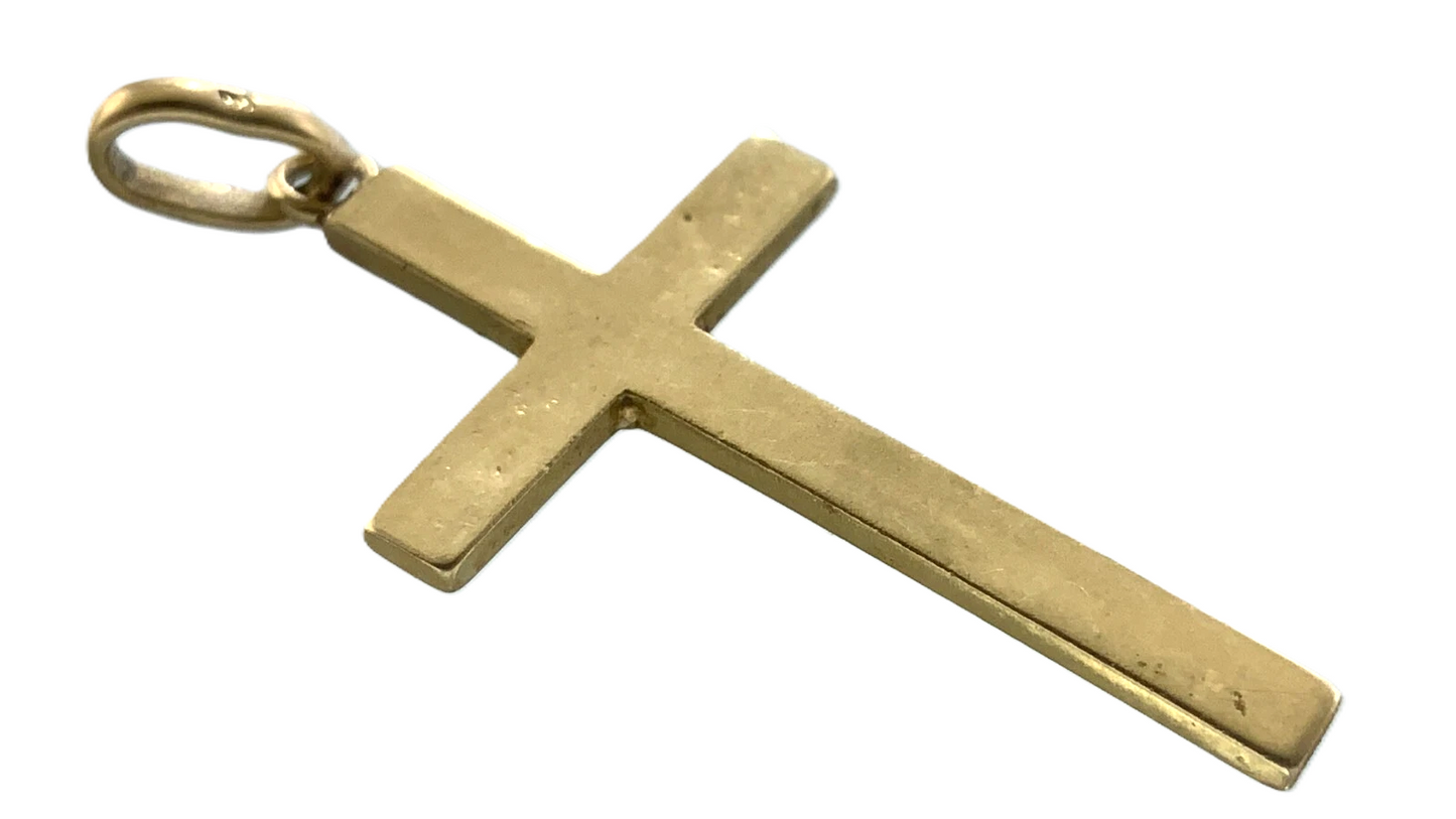 Lovely Cross Pendant 10K Gold Delicate Religious Charm AU004