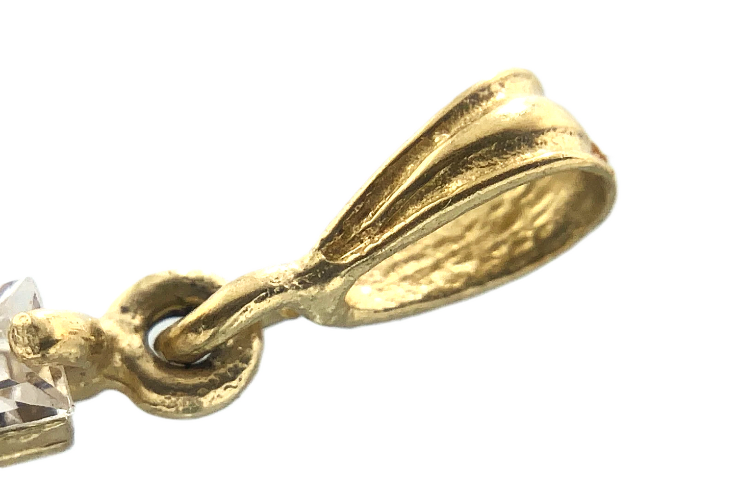 Lovely Cross Pendant 10K Gold Delicate Religious Charm Cubic Zirconia AU007