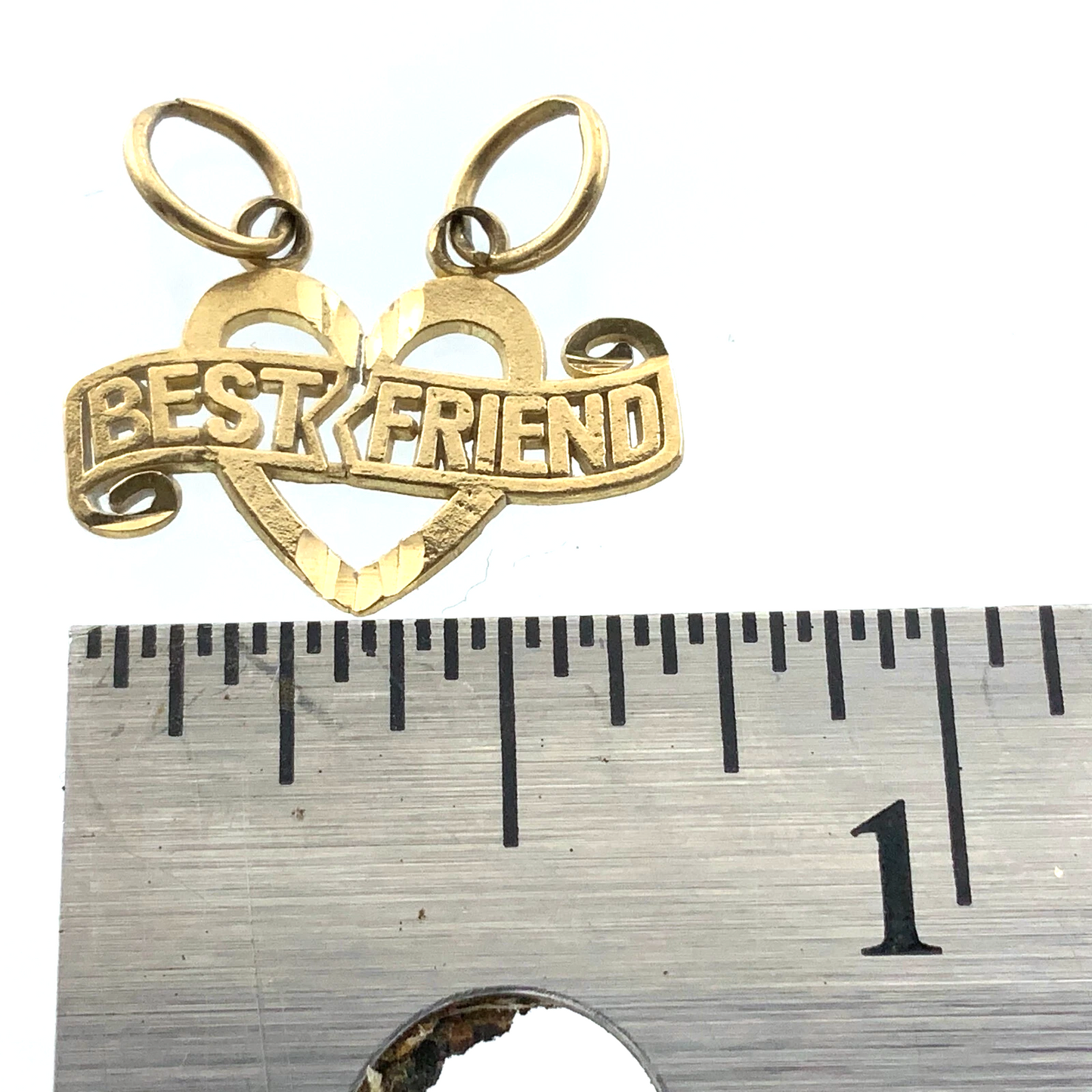 Best Friend Heart Pendant 10K Gold Lovely Charm AU012
