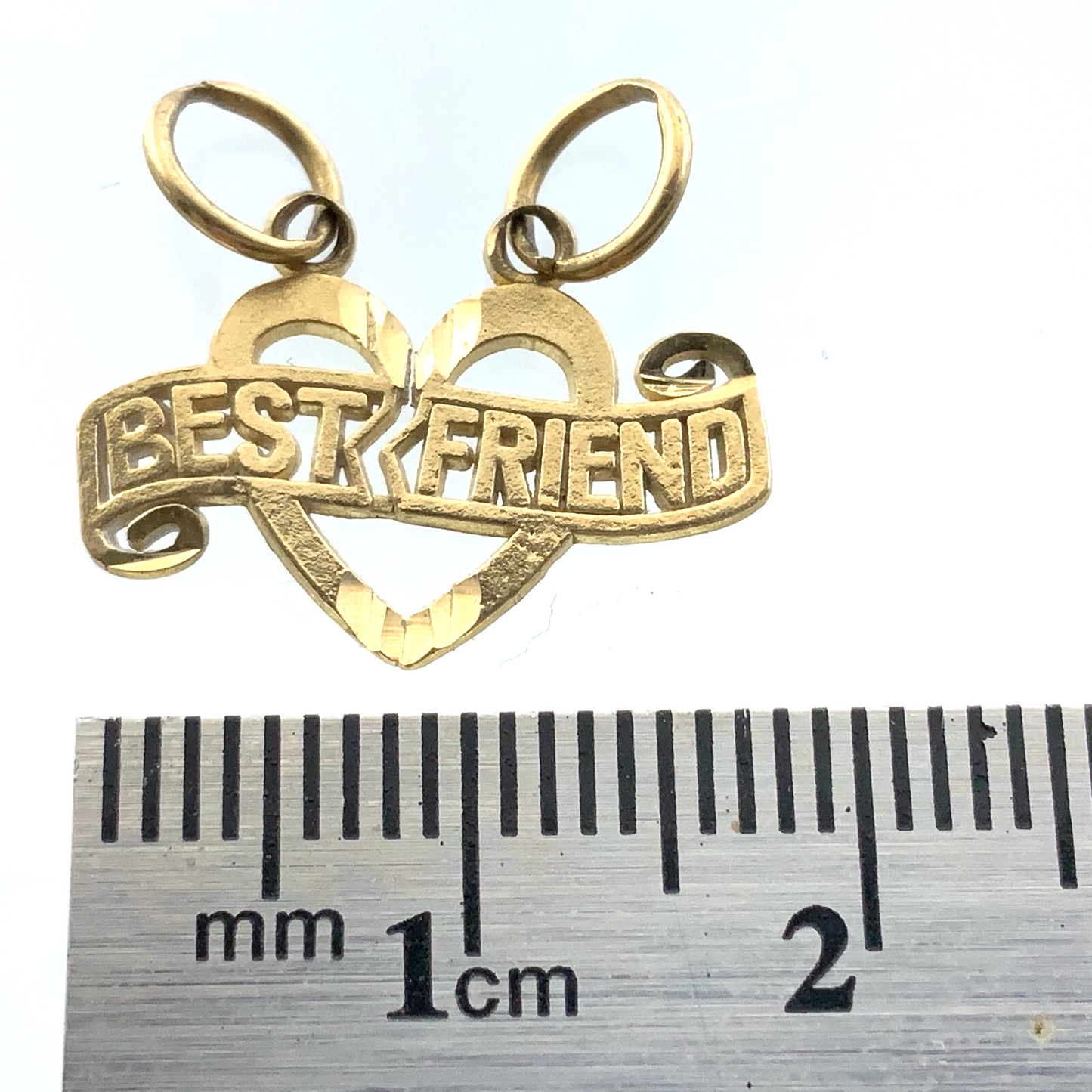 Best Friend Heart Pendant 10K Gold Lovely Charm AU012
