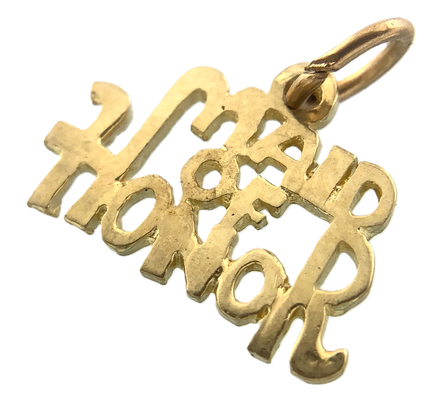 Maid of Honor Pendant 10K Yellow Gold Charm Wedding Gift AU028