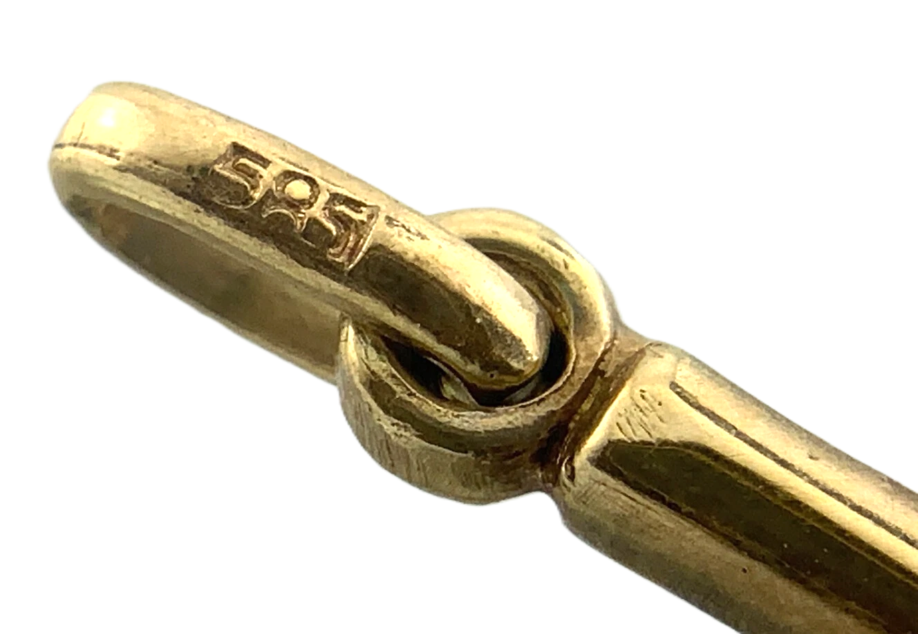 Cross Pendant 14K Yellow Gold Simple Religious Charm AU029