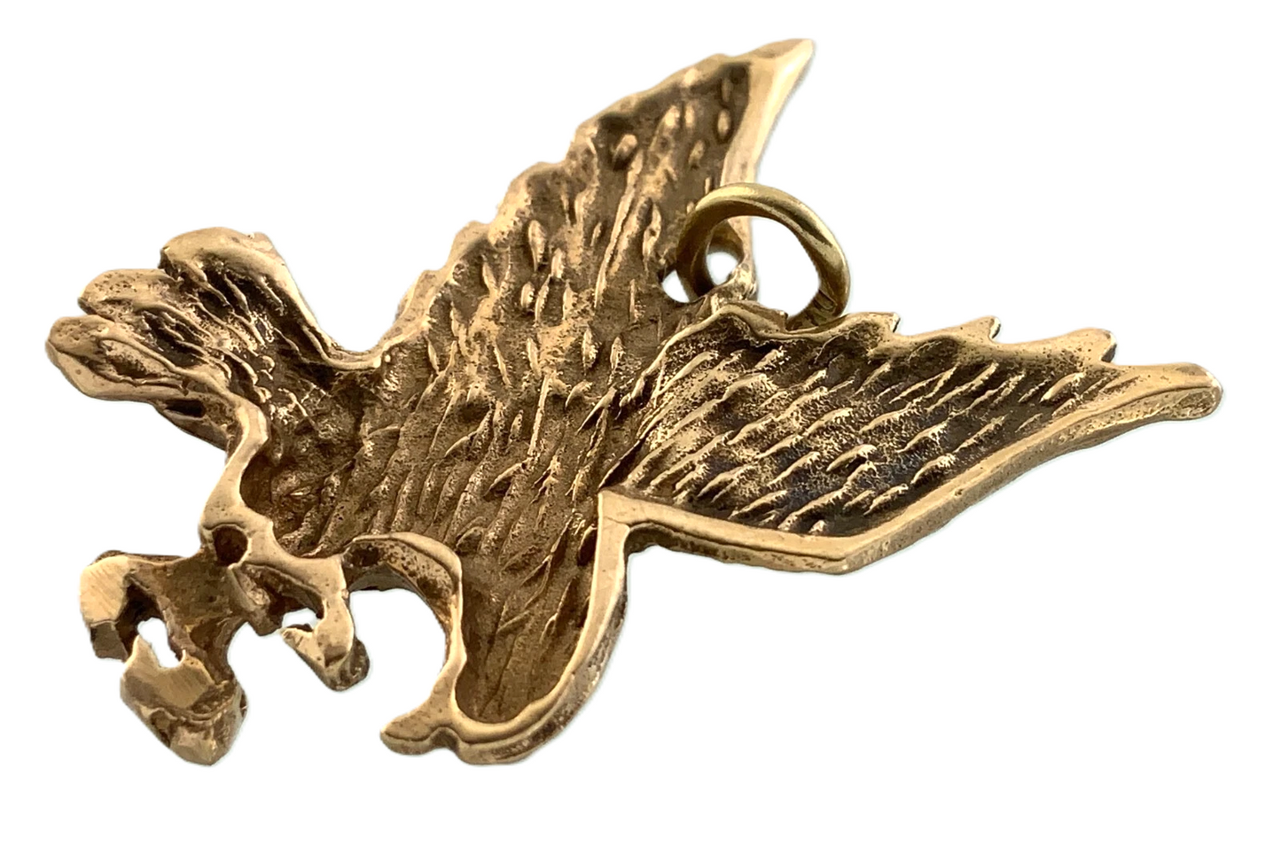 10K Yellow Gold Flying Eagle Pendant Charm AU030