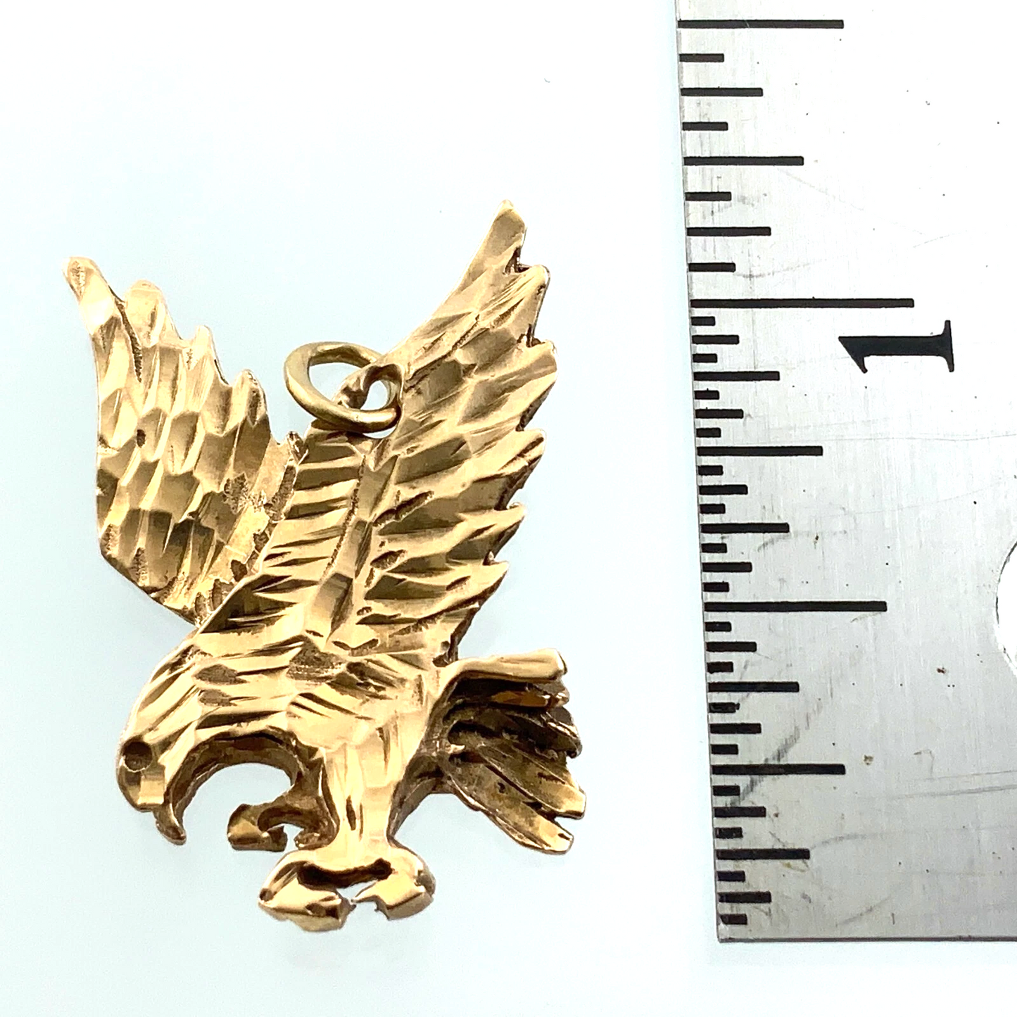 10K Yellow Gold Flying Eagle Pendant Charm AU030