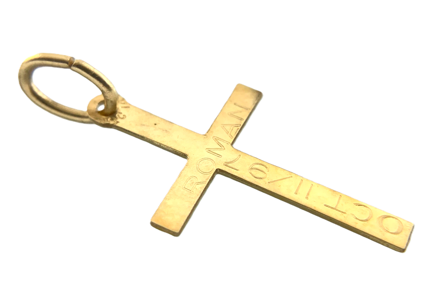 Cross Pendant 14K Yellow Gold Elegant Religious Charm AU031