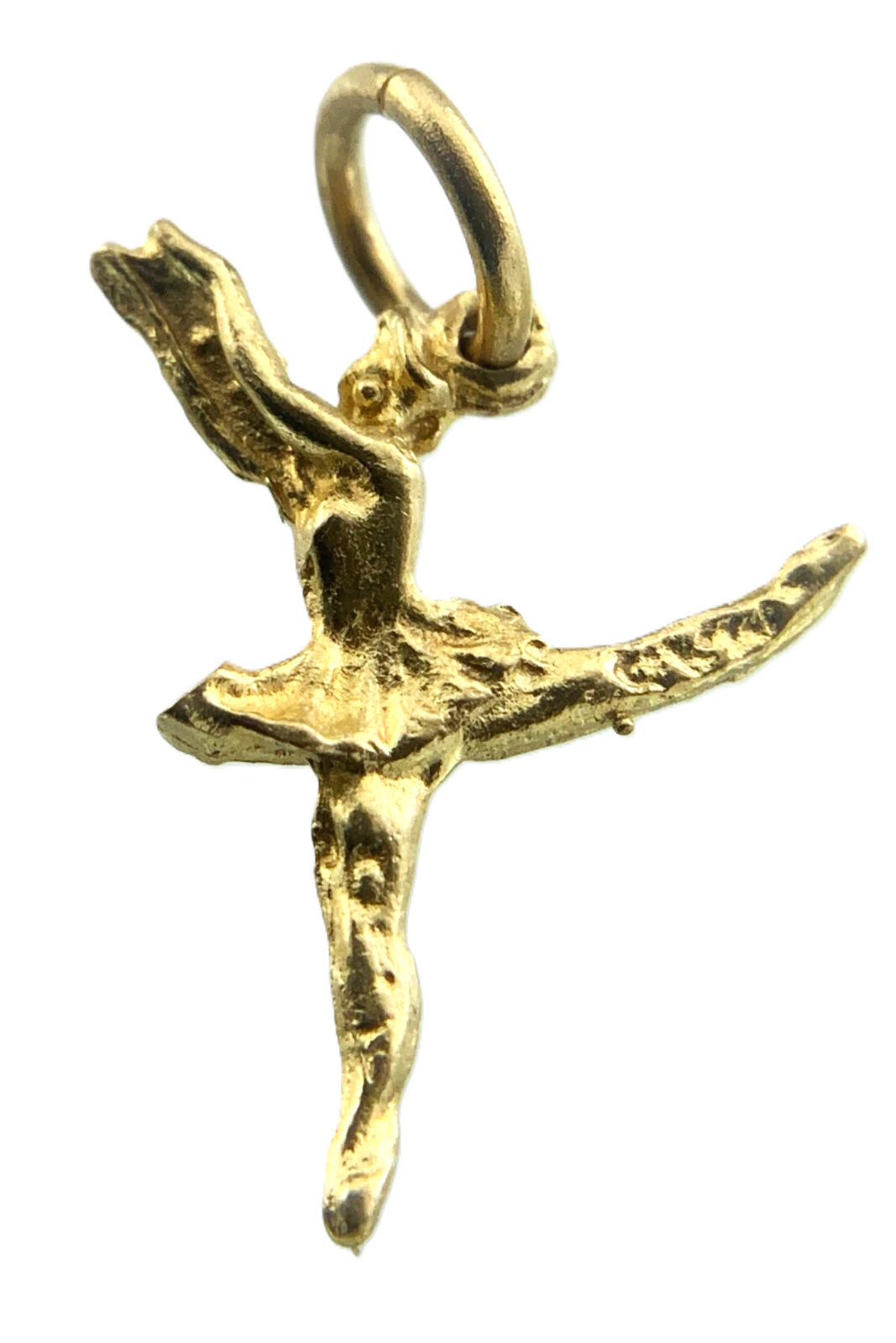 10K Yellow Gold Lovely Ballerina Pendant Charm Dancer AU032