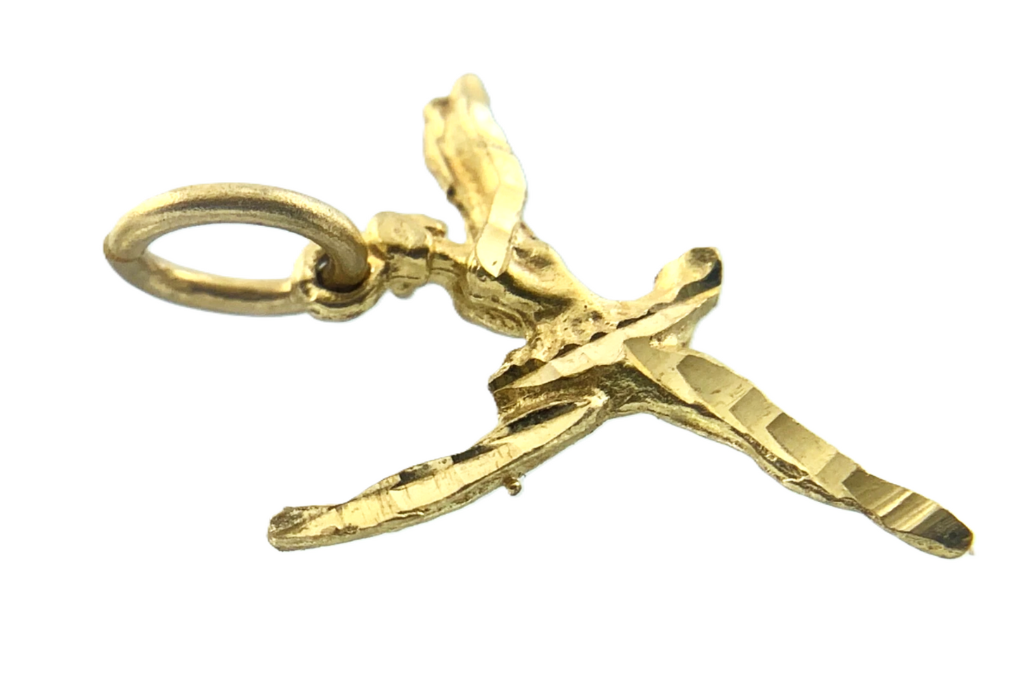 10K Yellow Gold Lovely Ballerina Pendant Charm Dancer AU032