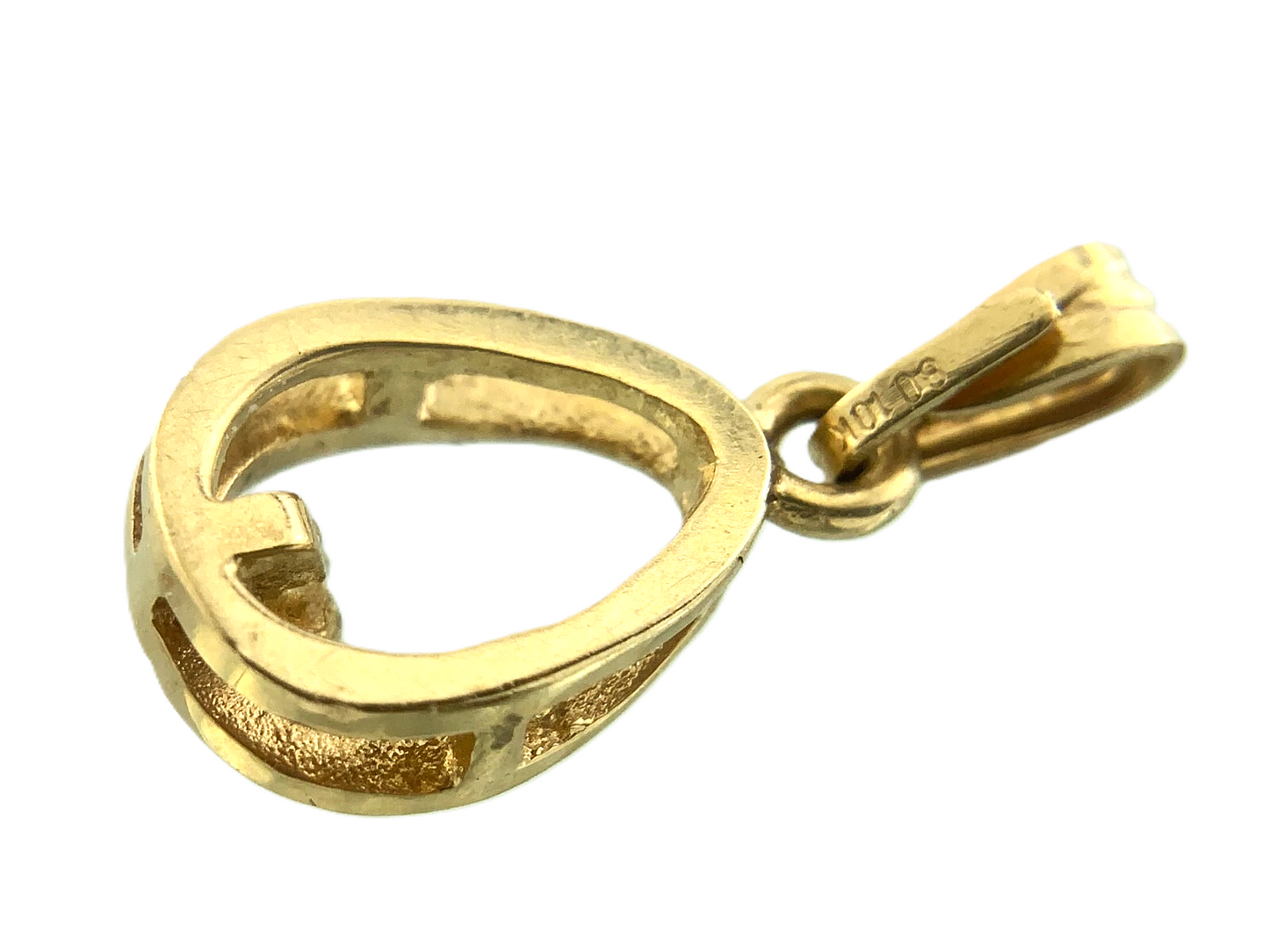 10K Yellow Gold Elegant Teardrop Pendant Charm AU034