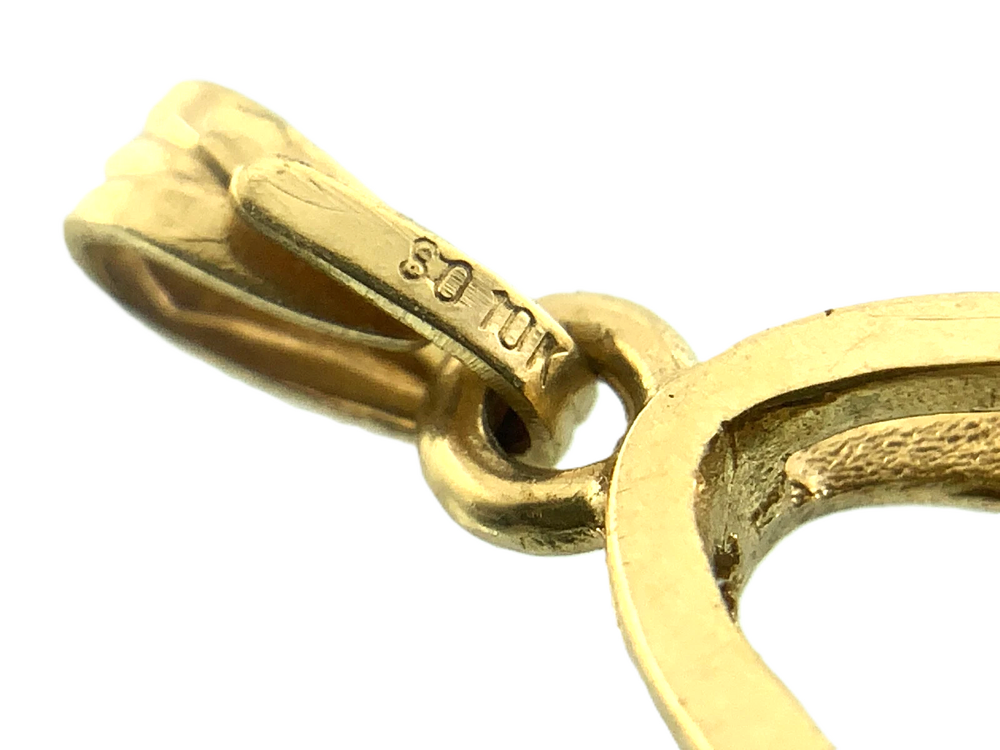 10K Yellow Gold Elegant Teardrop Pendant Charm AU034