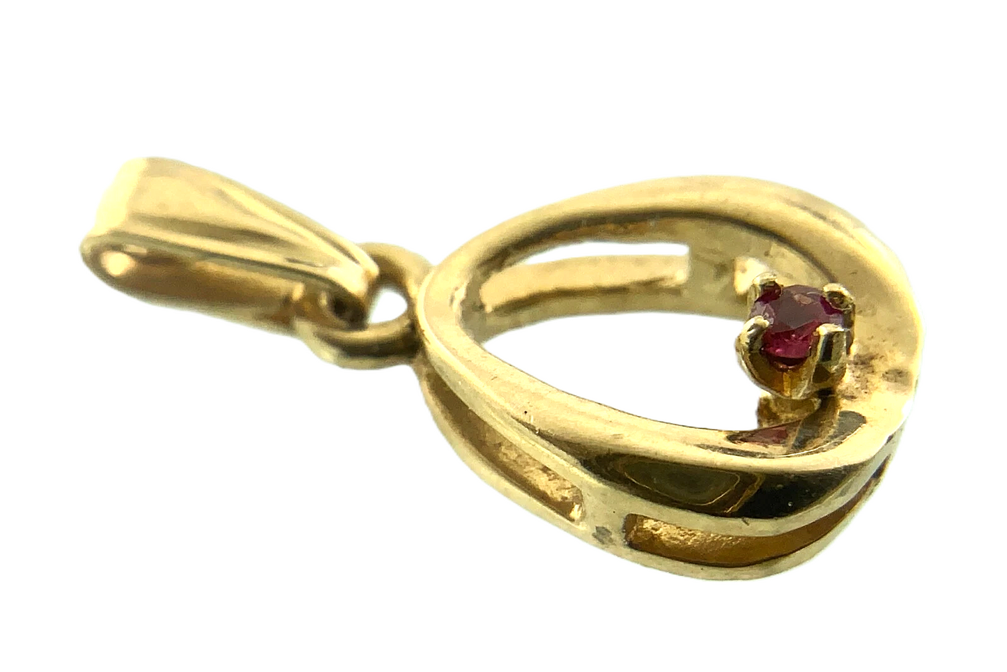 10K Yellow Gold Elegant Teardrop Pendant Charm AU034