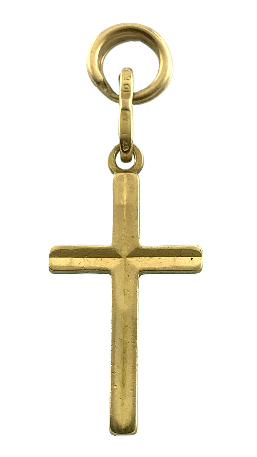 Cross Pendant 10K Yellow Gold Elegant Religious Charm AU038