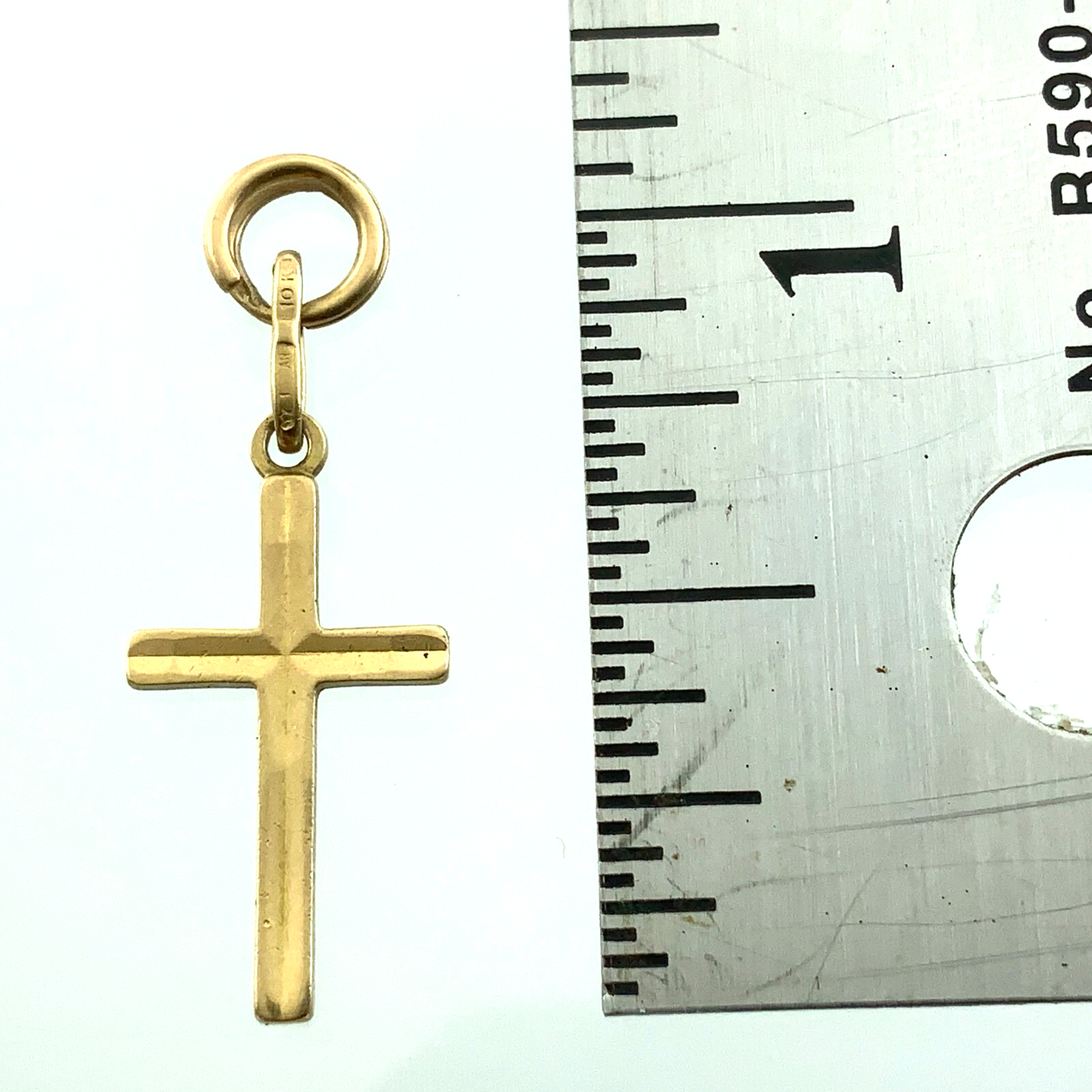 Cross Pendant 10K Yellow Gold Elegant Religious Charm AU038