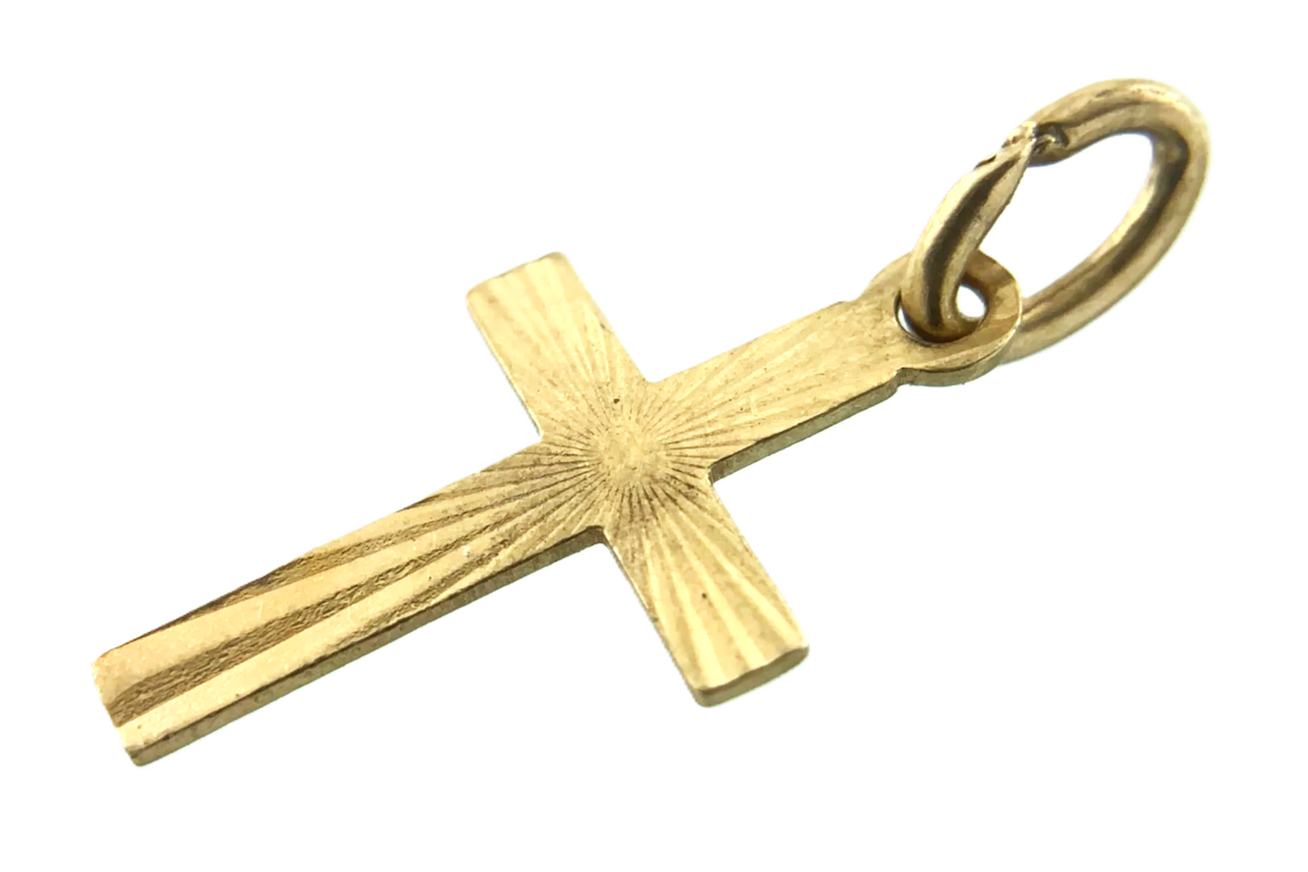 Cross Pendant 10K Yellow Gold Elegant Religious Charm AU040