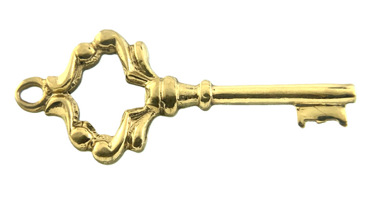 10K Yellow Gold Key Pendant Key To My Heart Charm AU044