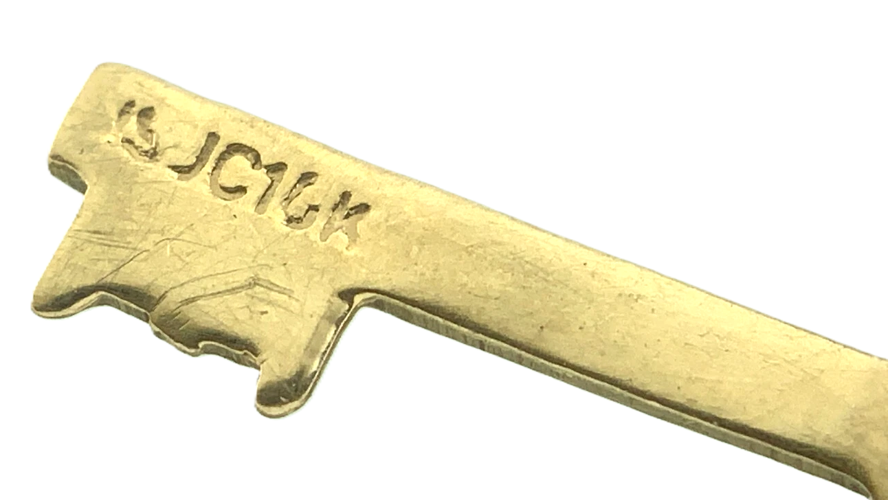 10K Yellow Gold Key Pendant Key To My Heart Charm AU044