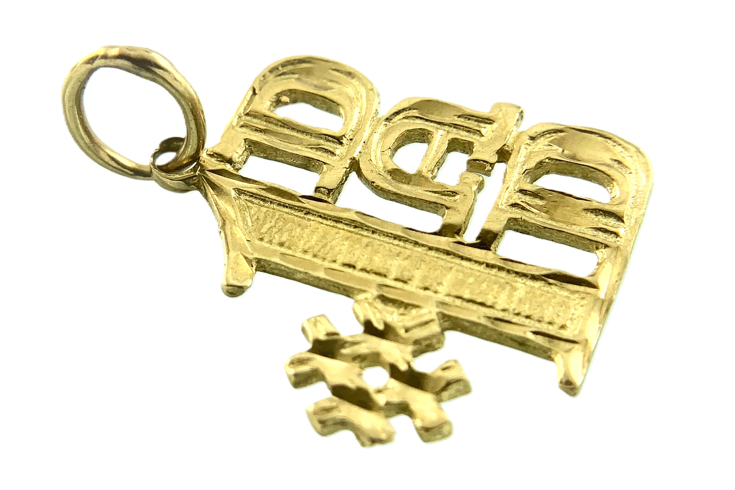 10K Yellow Gold #1 DAD Pendant Great Gift For Father Birthday Charm AU046