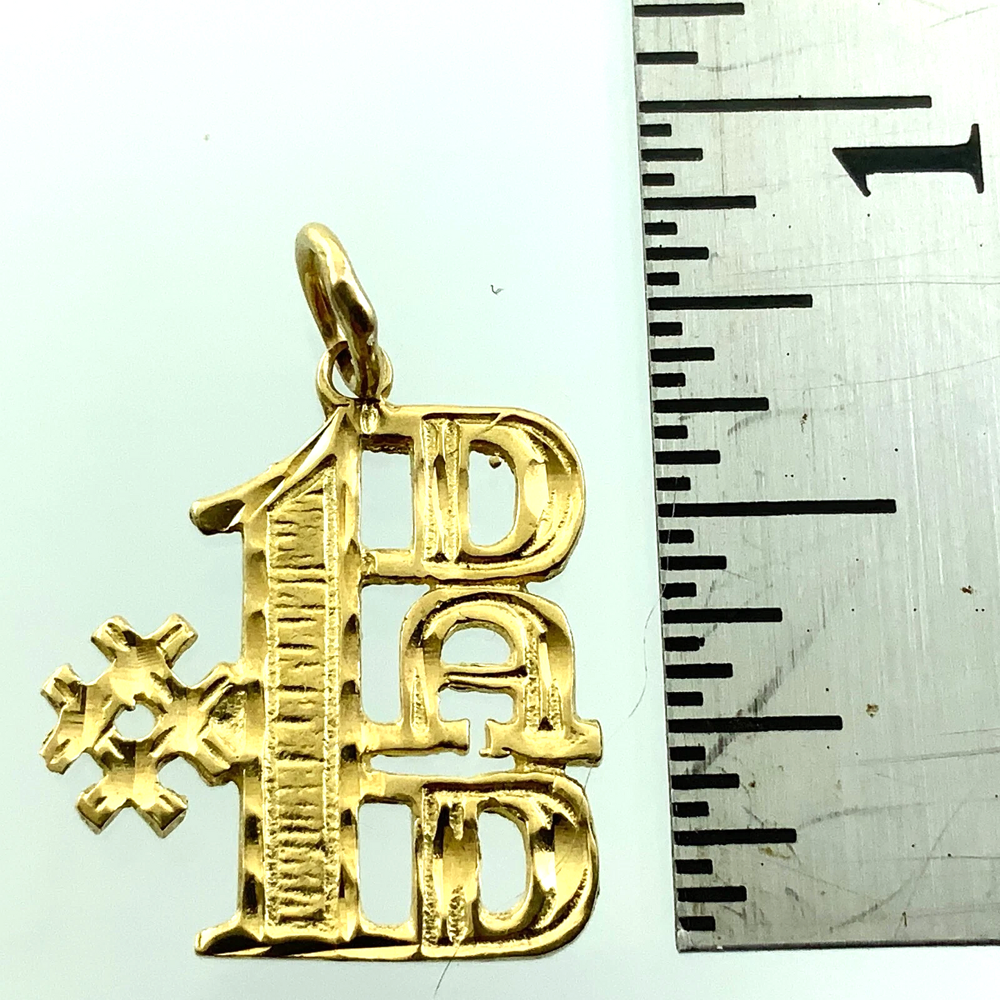 10K Yellow Gold #1 DAD Pendant Great Gift For Father Birthday Charm AU046