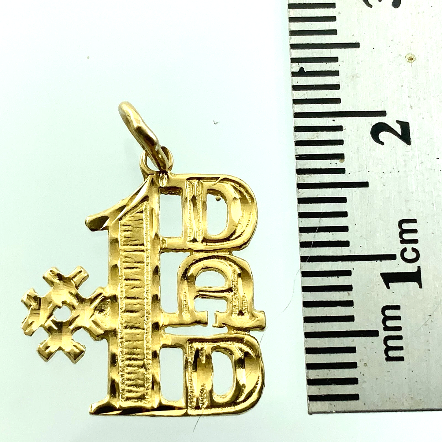 10K Yellow Gold #1 DAD Pendant Great Gift For Father Birthday Charm AU046