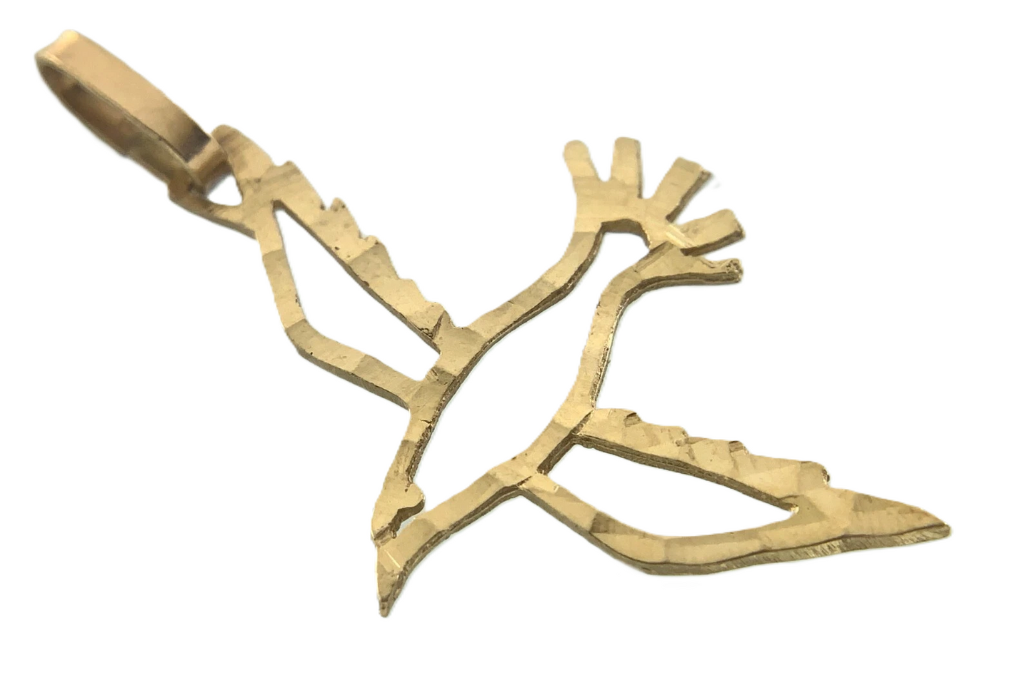 Dove 10K Yellow Gold Pendant Lovely Flying Bird Charm AU059