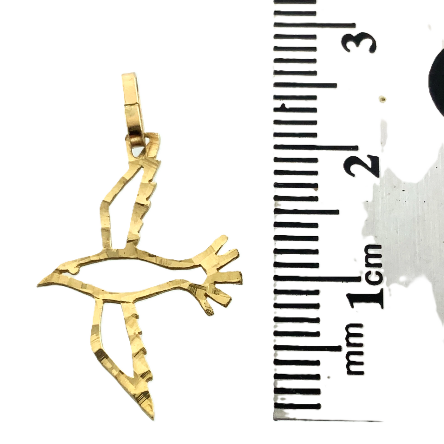 Dove 10K Yellow Gold Pendant Lovely Flying Bird Charm AU059