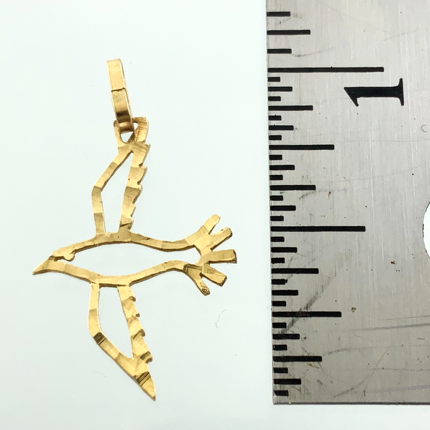 Dove 10K Yellow Gold Pendant Lovely Flying Bird Charm AU059