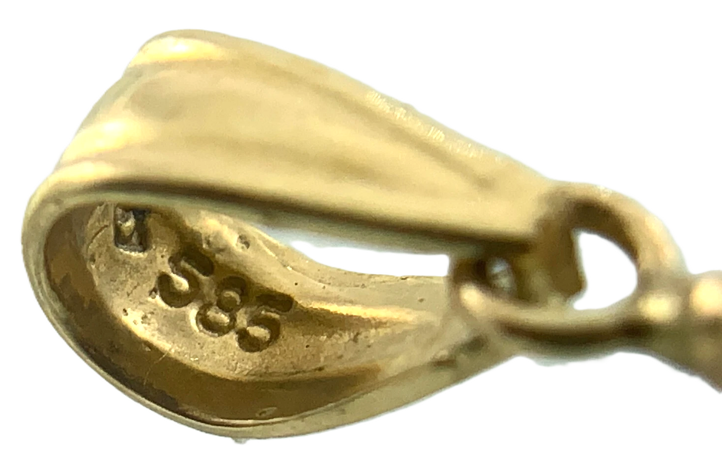 14K Yellow Gold Organic Shape Pendant Yellow Natural Stone Charm AU061