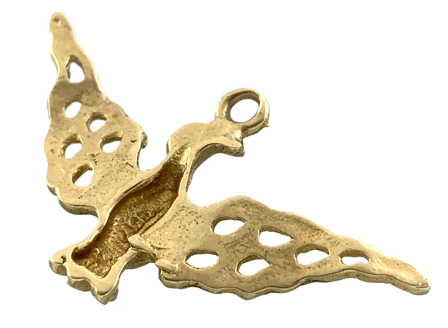 10K Yellow Gold Flying Eagle Pendant Bird Charm AU063
