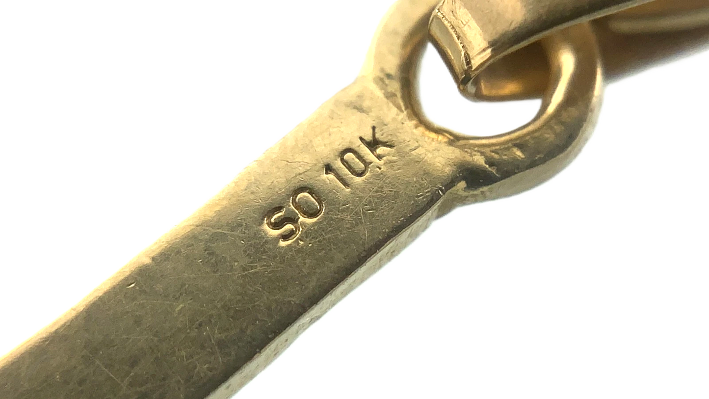 10K Yellow Gold Cross Pendant Simple Religious Charm AU067