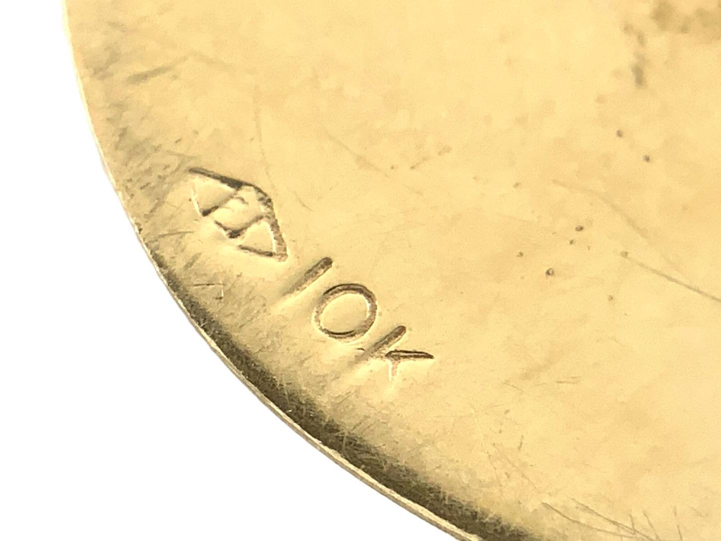 10K Yellow Gold Two Tone Moon and Star Pendant Charm AU071