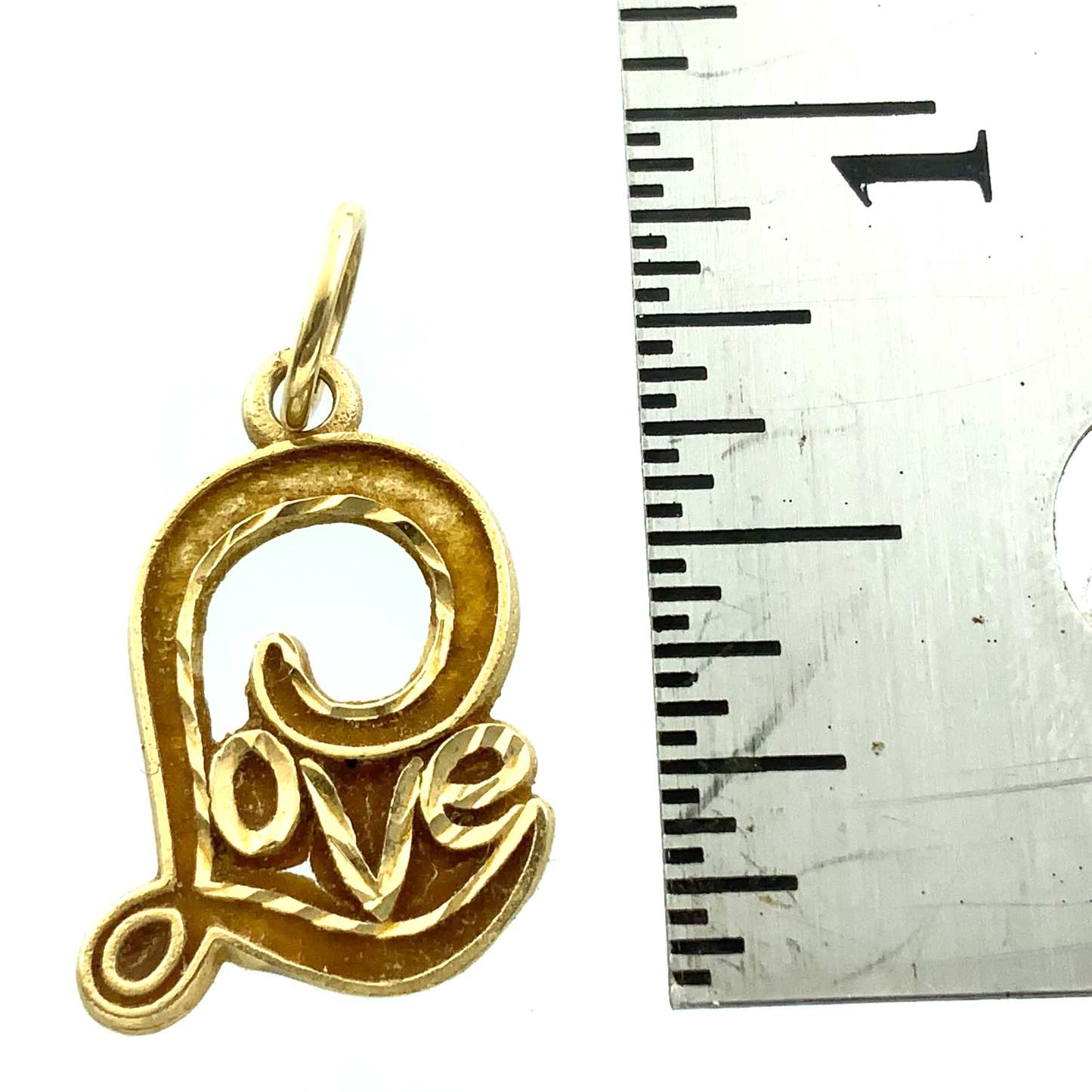10K Yellow Gold Love Pendant Charm AU075