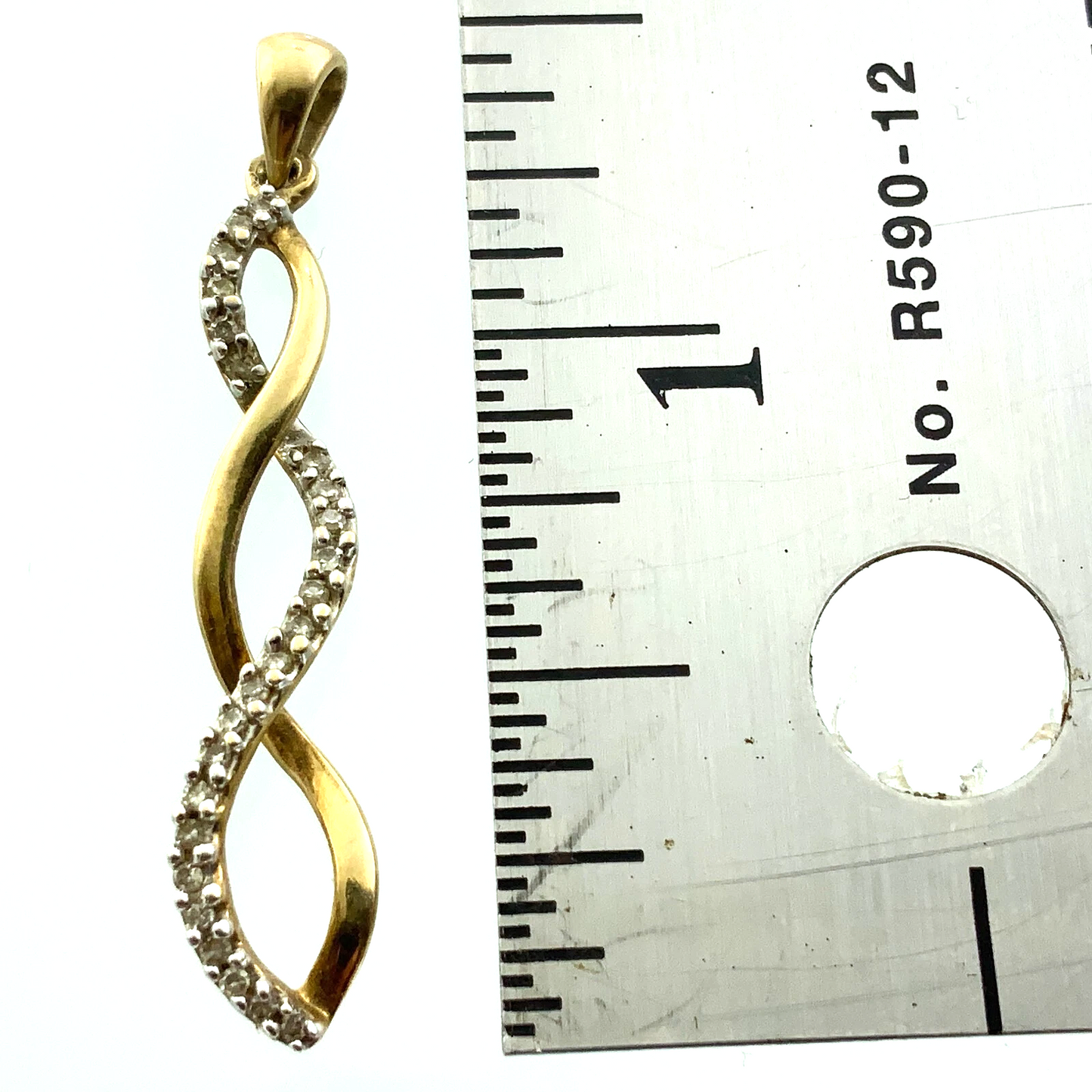 10K Yellow Gold DNA Spiral Twist Pendant Charm JWBR AU077